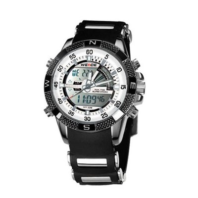 Weide White Dial Dual Mode Display Digital Casual Sports Wrist WH1104-RW