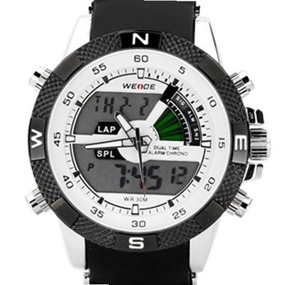 Weide White Dial Dual Mode Display Digital Casual Sports Wrist