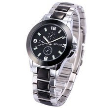 WEIQIN Black Dial Stainless Steel Band Quartz Dress Fashion Wrist WQI062
