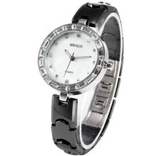 WEIQIN Bling Crystal Lady  MOP Dial Bracelet Ceramic Band Quartz Wrist WQI078
