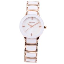 WEIQIN Crystal Lady  Bracelet Steel & Plastic Band White Analog Dress Quartz WQI033