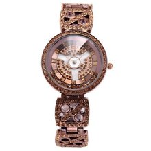 WEIQIN Crystal Rotating Dial MOP Lady Coffee Bracelet Analog Quartz Wrist WQI038