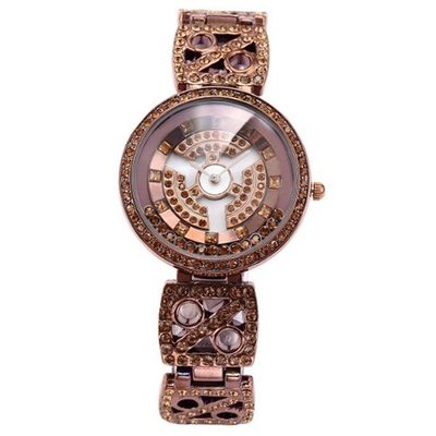 WEIQIN Crystal Rotating Dial MOP Lady Coffee Bracelet Analog Quartz Wrist WQI038