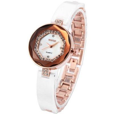 WEIQIN Lady Crystal Bezel Slim Bracelet Band Analog Quartz Dress Wrist WQI042