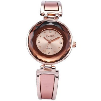 WEIQIN New Charm Crystal Rose Gold Lady  Slim Bracelet Quartz Wrist WQI009