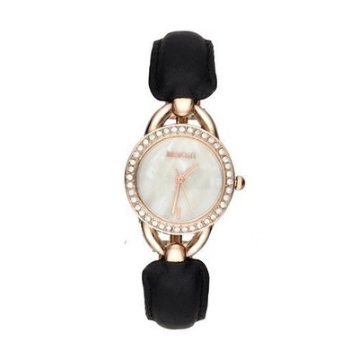 WeiQin New Fashion Diamond Bangle Leather Wrist Quartz black WTH0111