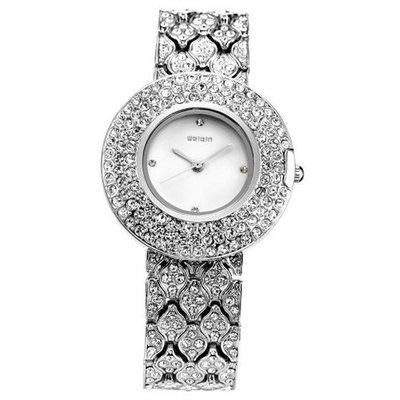 WEIQIN White Dial Crystal Lady  Girl Bracelet Bangle Quartz Wrist WQI006