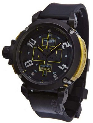 Welder by U-boat K34 Chronograph Black Steel Rubber Strap Calendar K34-2001