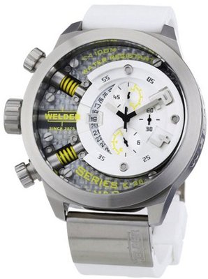 Welder by U-Boat K38 Oversize Chronograph Steel Unisex White Rubber Strap K38-701