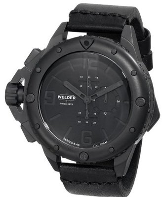 Welder Unisex 2701 K45 Black Stainless Steel and Leather Oversized