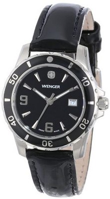 Wenger 70365 Sport Black Dial Black Leather
