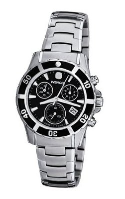 Wenger 70746 Sport Elegance Chrono Black Dial Steel Bracelet