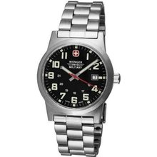 Wenger 72906 Military Classic Field Black Dial Steel Bracelet
