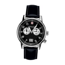 Wenger 74715 Commando Dual Time 2-Eye Black Dial Black Leather