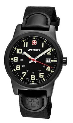 Wenger Classic Field Gun Metal Black Dial w/ Black Nylon Strap 72815