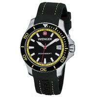 Wenger Sea Force , Black & Yellow Dial Black & Yellow Bezel Black Silicone Strap 621.101
