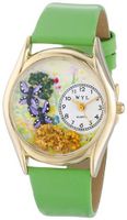 uWhimsical Watches Whimsical es C1210001 Classic Gold Butterflies Green Leather And Goldtone 