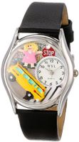 uWhimsical Watches Whimsical es S0640012 School Bus Driver Black Leather 