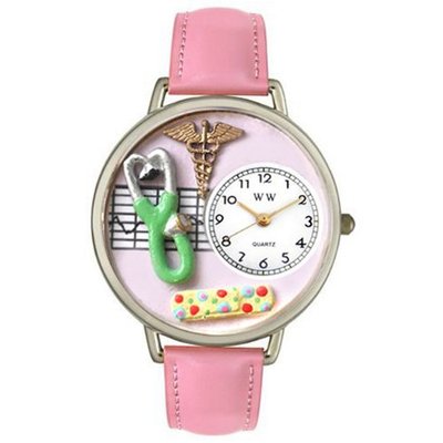 Whimsical es U0620031 Unisex Silver Nurse 2 Pink Leather And Silvertone