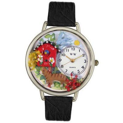 Whimsical es Unisex U0120005 Birdhouse Cat Black Skin Leather