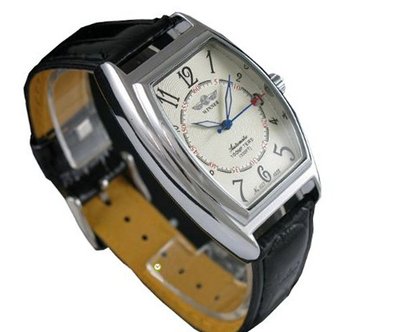 uWINNER Winner Rectangle White Dial Hand Wind Mechanical 