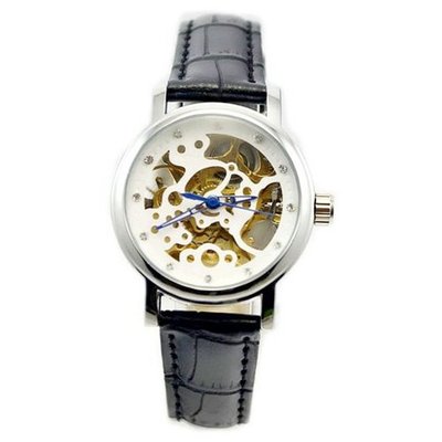 Winner Auto Mechanical Wrist with White Hollow Pattern