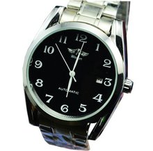 Winner Black Dial Day Mechanical Stainless Steel Wrist