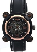 WINNER Boys Rose Gold Bezel Stainless Steel Skeleton Automatic Mechanical es