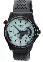 WINNER Boys Sub Dials Calendar Black Rubber Strap White Dial Skeleton Automatic es