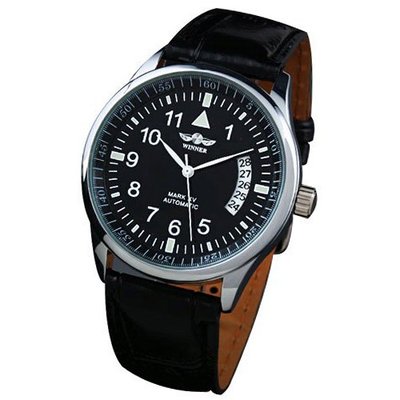 Winner Date Black Mechanical Wrist