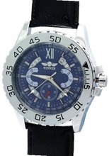 WINNER  Fashion SubDials Date Waterproof Black Leather Band Automatic Mechanical es