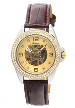 WINNER  Gold Tone Diamant Fashion Skeleton Automatic Mechanical es
