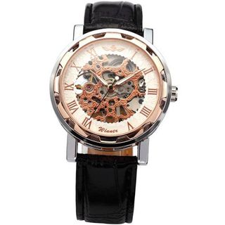 WINNER Luxury Skeleton Hand-winding Mechanical Leather Sport Analog