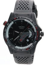 WINNER Male Fashion Sub Dials Calendar Black Rubber Strap Skeleton Automatic es