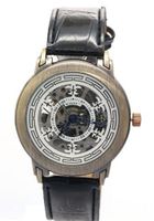 WINNER Male Retro Style Hollow Stainless Steel Skeleton Leather Automatic Mechanical es