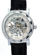 WINNER Male Silver White Dial Roman Numerals Hand Wind Mechanical Skeleton es