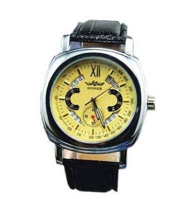 Winner Mechanical Chrongraph White Dial