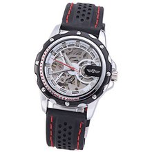 Winner Military Mechanical Automatic Skeleton Stylish Silicone Sport Wrist