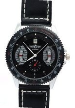 WINNER  Sub Dials Calendar Date Black Dial Water Resistant Automatic Mechanical Skeleton es