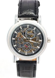 WINNER Unisex 3ATM Water Resistant Leather Band Analogue Skeleton Automatic Mechanical es