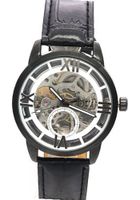 WINNER Unisex Silver Dial Genuine Leather band Skeleton Automatic Mechanical es