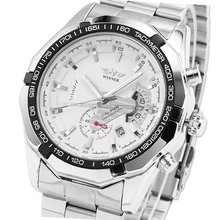 Winner White Date Moonpahse Mechanical Wrist