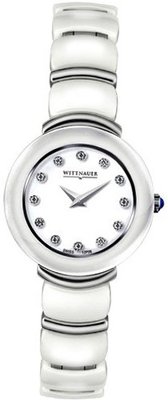 Wittnauer Ladies Round White Ceramic 8 Diamond 12P06