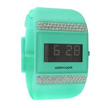 Wize & Ope Unisex All Over Strass Digital WO-ALL-11S with Turquoise Dial and Touch Screen