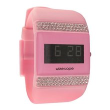Wize & Ope Unisex All Over Strass Digital WO-ALL13S with Pink Dial and Touch Screen