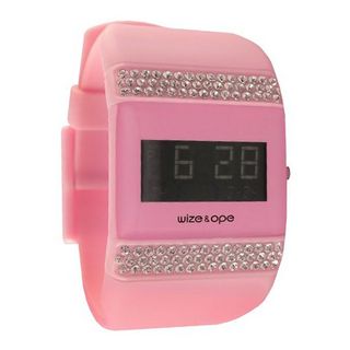 Wize & Ope Unisex All Over Strass Digital WO-ALL13S with Pink Dial and Touch Screen