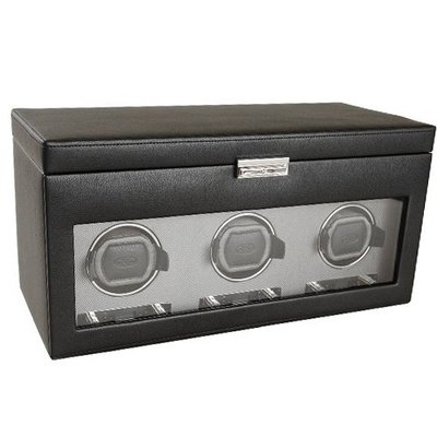 Wolf Designs 456302 Viceroy Collection Module 2.7 Triple Winder with Cover and Storage