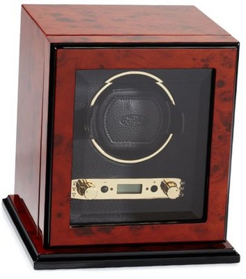 Wolf Designs 457410 Module 2.7 Burlwood Single Winder with Cover