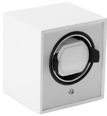 Wolf Designs 460447 Cub Series Lacquered Wood Winder, White