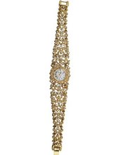 Floral Goldtone & Rhinestone Wrist